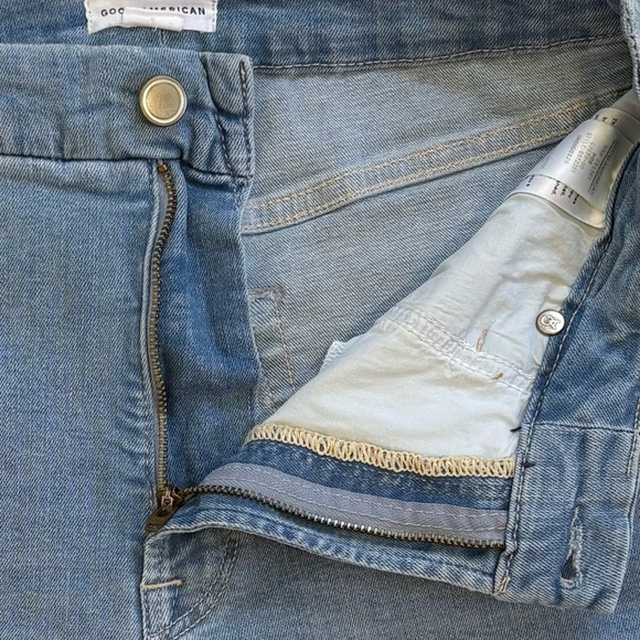 GOOD AMERICAN Straight Leg Jeans Light Wash Organic Cotton Size 10 30 - Picture 7 of 12